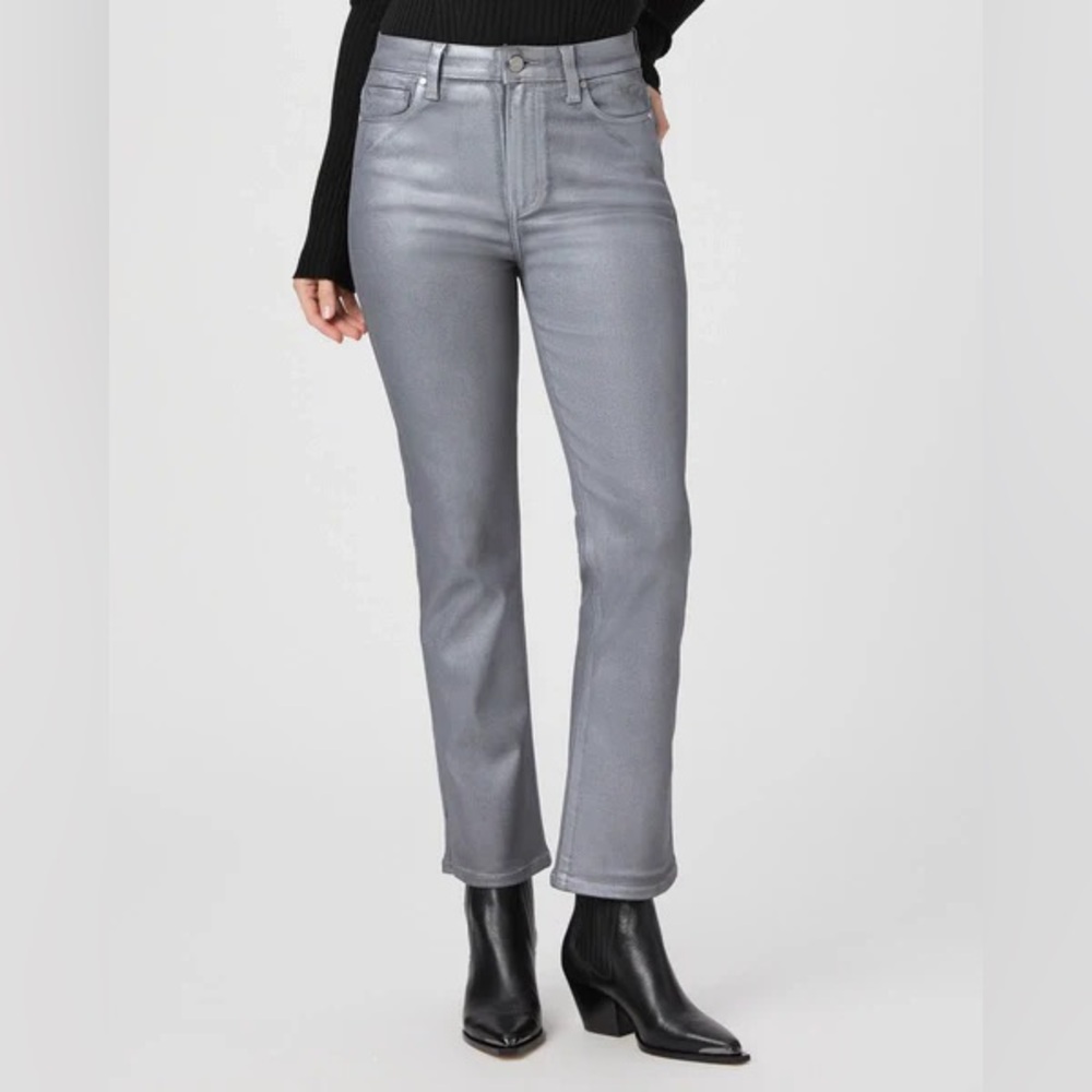 Paige Claudine silver wax coated denim